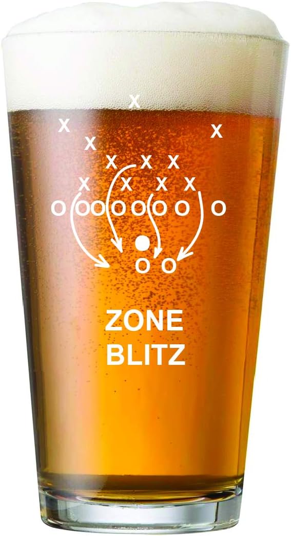 Amazing Gifts Ryan's Football Playbook Formations Pint Beer Glasses - 4pcs