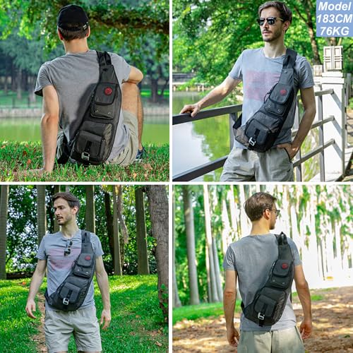 Image of NICGID Sling Bag Chest Shoulder Backpack Crossbody Bags Casual Daypack for Men Women, Army Green-2, Small, Travel