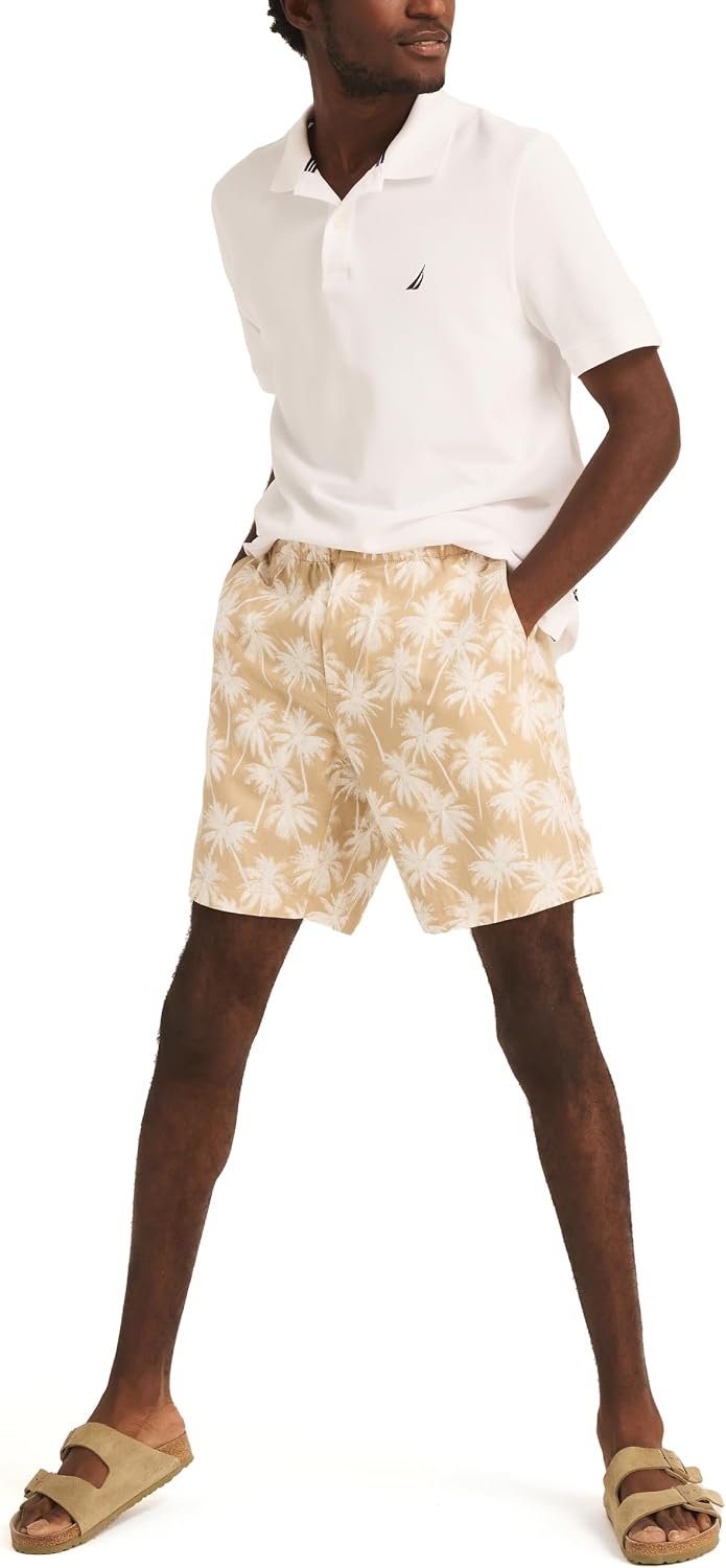 Nautica Men's Nautica 8.5" Printed Linen Deck Short