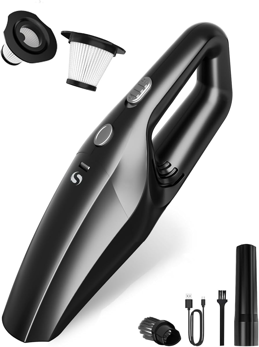 Handheld Vacuum Cordless, car Vacuum Portable Cordless | Portable Hand Held Vacuum Cordless with Washable HEPA Filter and Rechargeable Battery, Mini Vacuum Kit for Men and Women