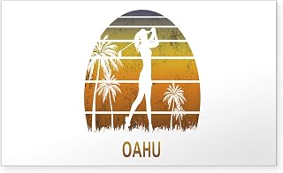 CafePress Retro Oahu Women's Golf Golfing Fan Go Sticker Rectangle Bumper Sticker (10-Pack), Car Decal