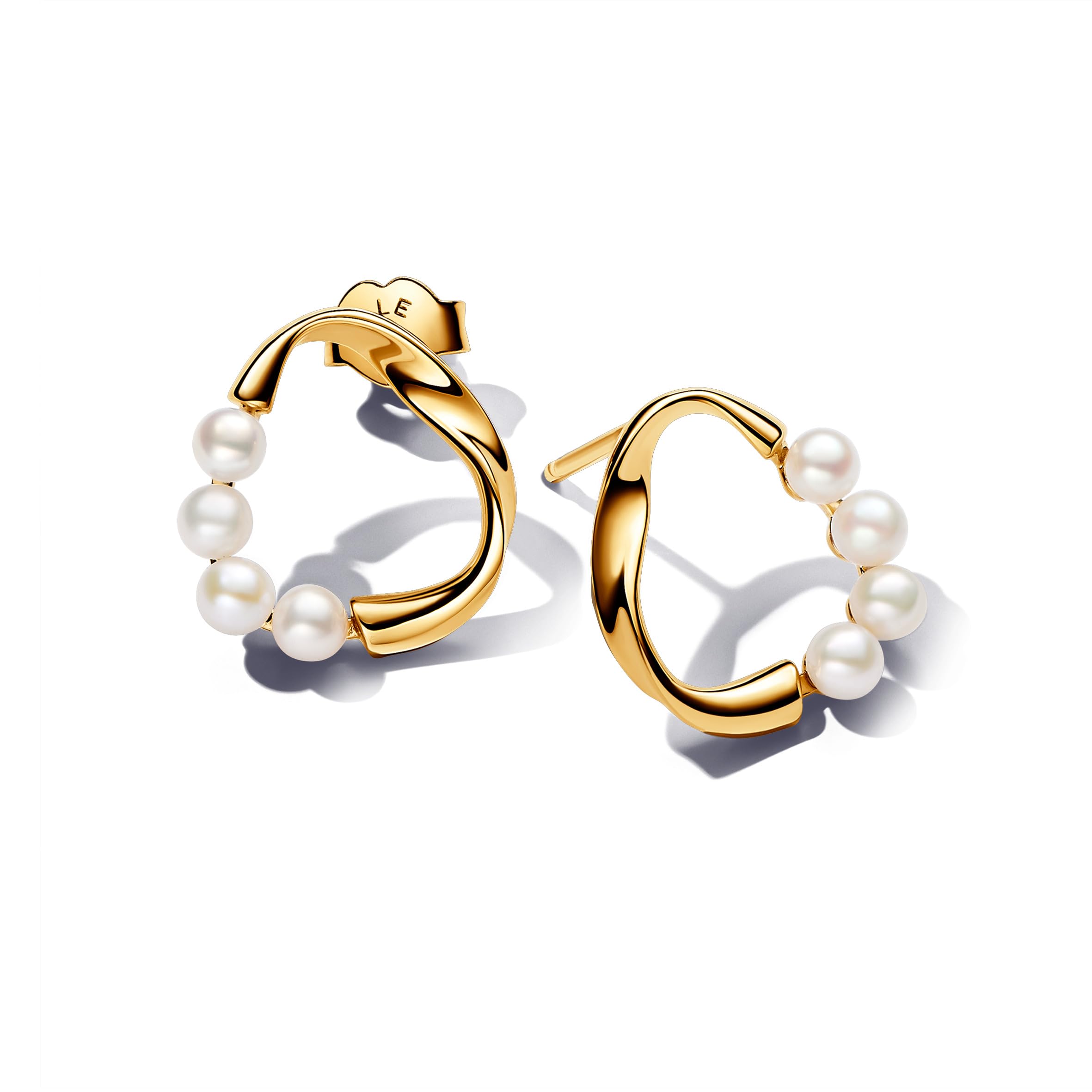 Pandora Organisch Geformter Kreis & Behandelte Süßwasserzuchtperlen Ohrringe 263276C01 Earrings