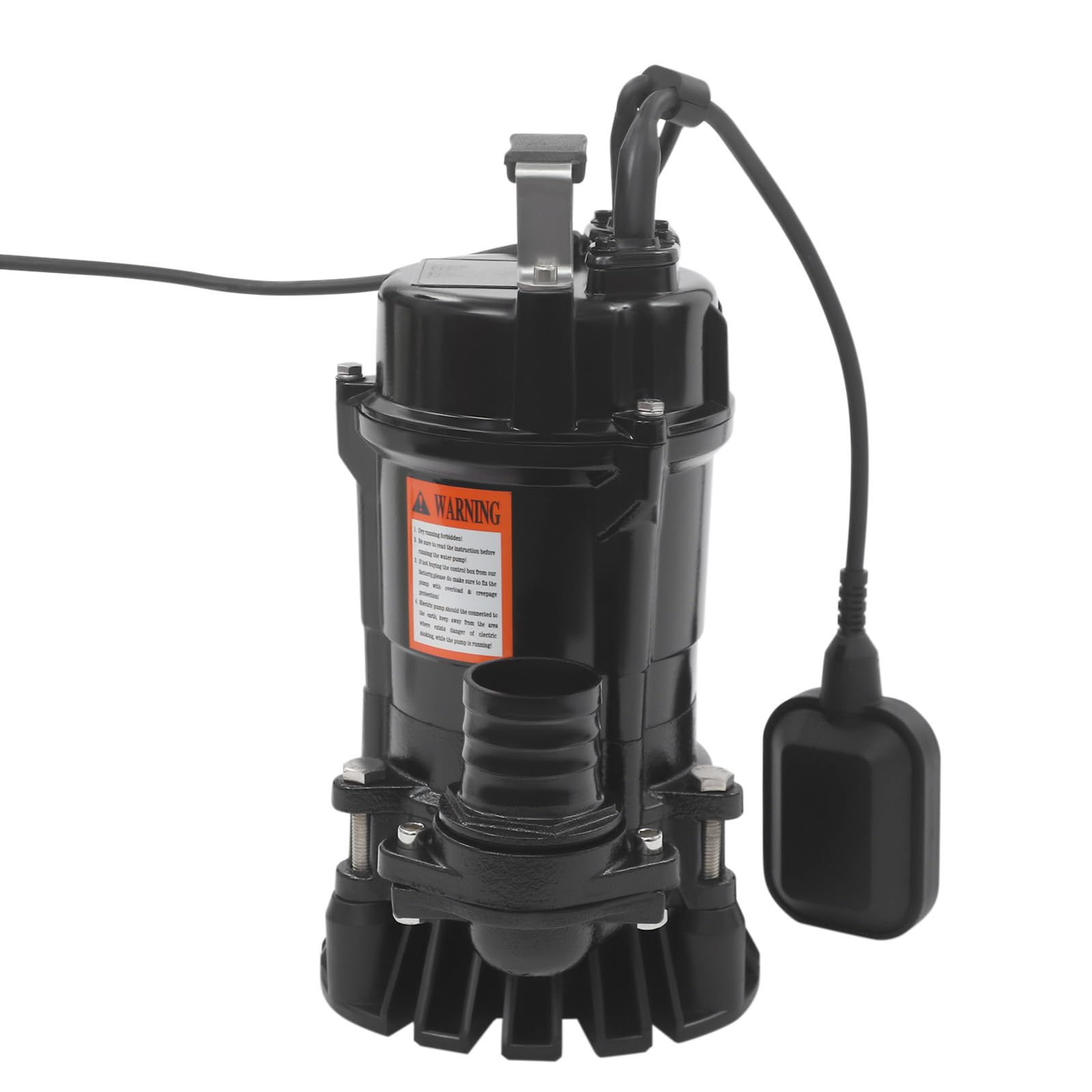 Tauchpumpe Schmutzwasser,550W Abwasserpumpe 16000L/H Schutzart IP68,2850 U/min,Förderhöhe max 15 m,für Außenlagertanks, Keller, Abwasserkanäle (Schwarz)