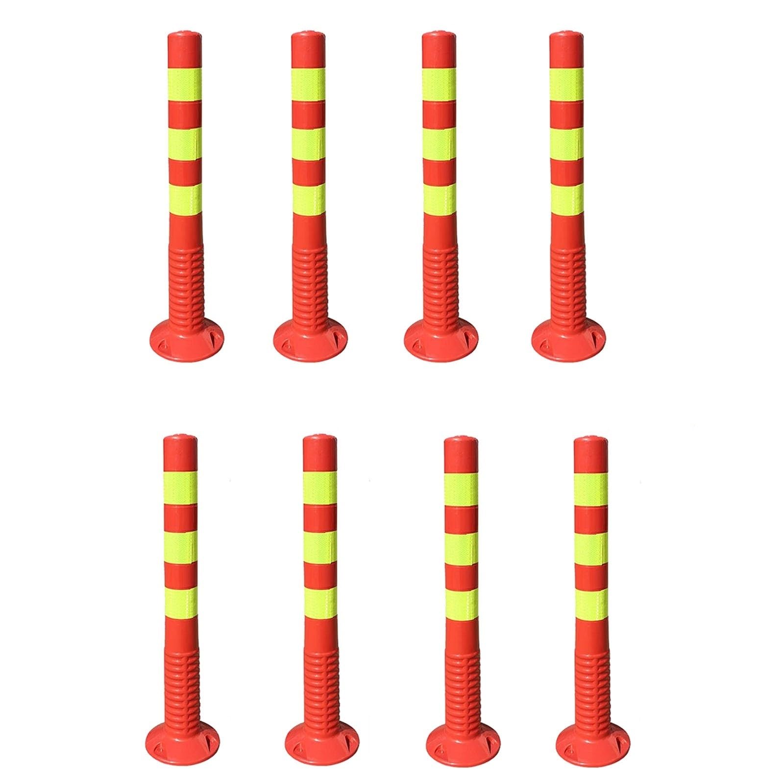 Poteaux de signalisation Flexibles de 74 cm (29 po) - Cônes de sécurité réfléchissants (4/6/8 pièces) pour allées, stationnements, Chantiers et trottoirs - Bornes de sécurité durables pour e