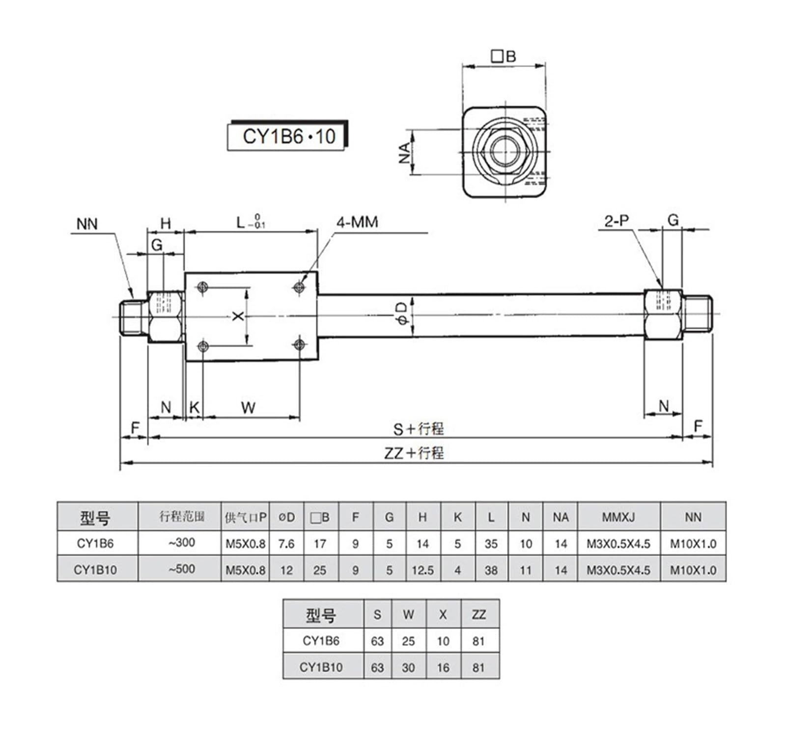50MM Bohrung Doppeltwirkend Luft Pneumatische Zylinder CY1B/CY3B50-50-2000MM Magnetische Kolbenstangenlosen Zylinder Mit schneller Reaktion und flexibler Steuerung(CY1B/CY3B50-1400)