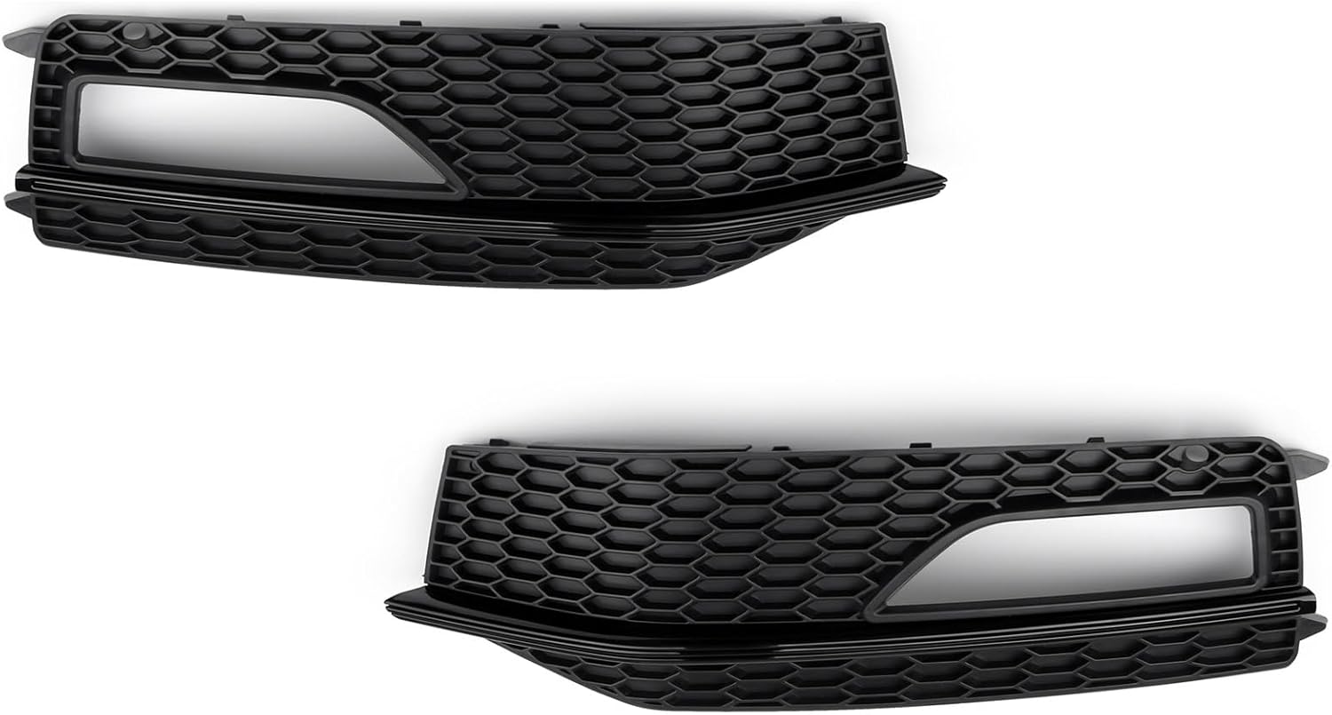 Topteng 1Pair Car Bumper Fog Light Lamp Cover Grille Grill Fit for Audi A4 S-line S4 2013 2014 2015 8K0807682M, 8K0807681L