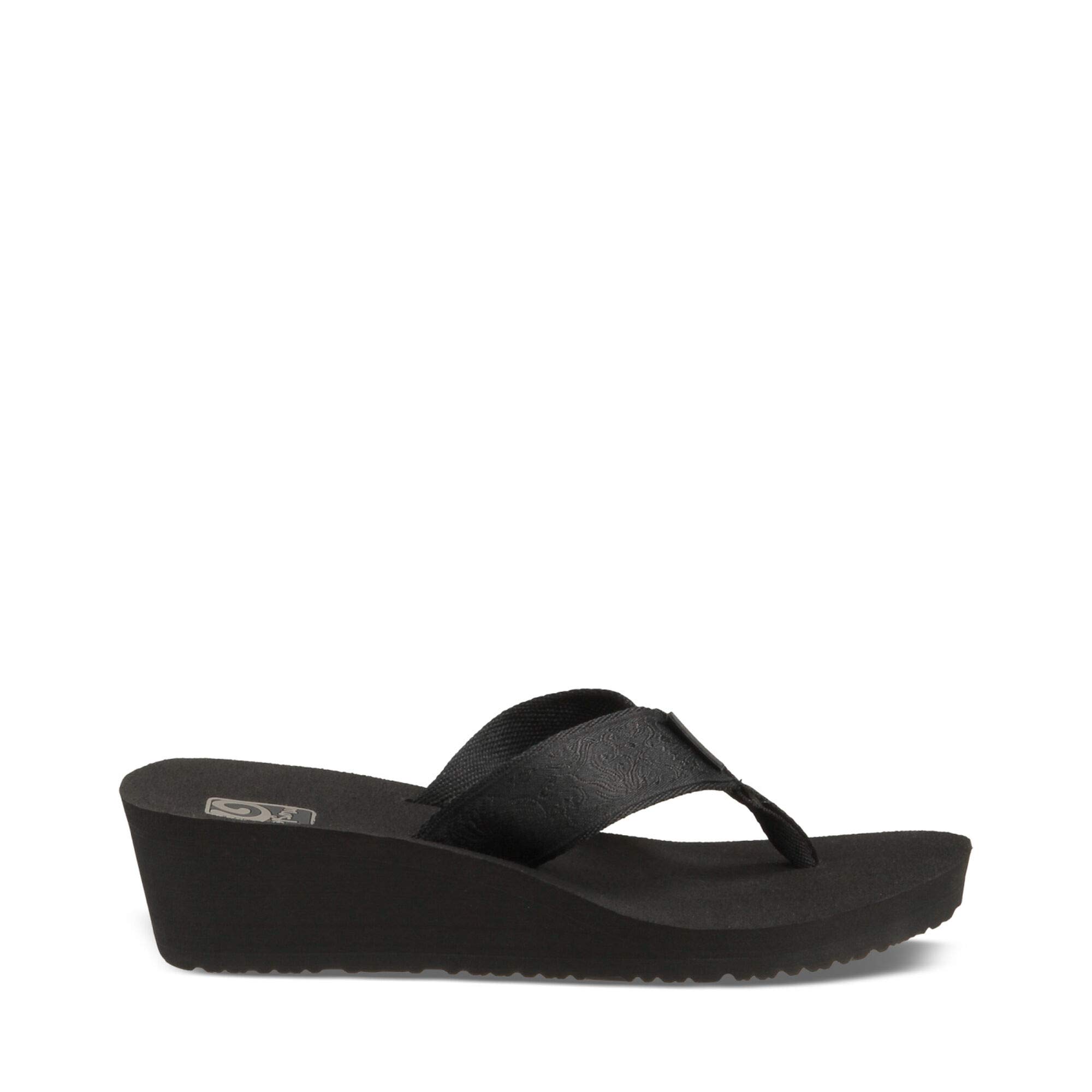 Teva Women's Mush Mandalyn Wedge 2-w flip Flop, Motif Black, 9 UK