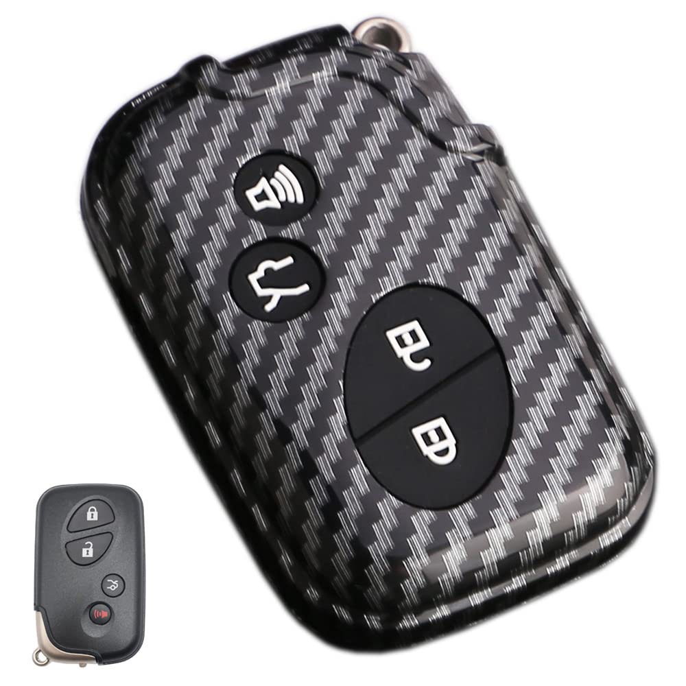 Horande ABS Carbon Fibre Protector Key Fob Cover Case fit for Lexus ES350 GS300 GS350 GS430 GS450h ISC IS250 IS350 LS460 LS600h Keyless Entry Key Fob HYQ14AAB 89904-50380 89904-30270 (Black)
