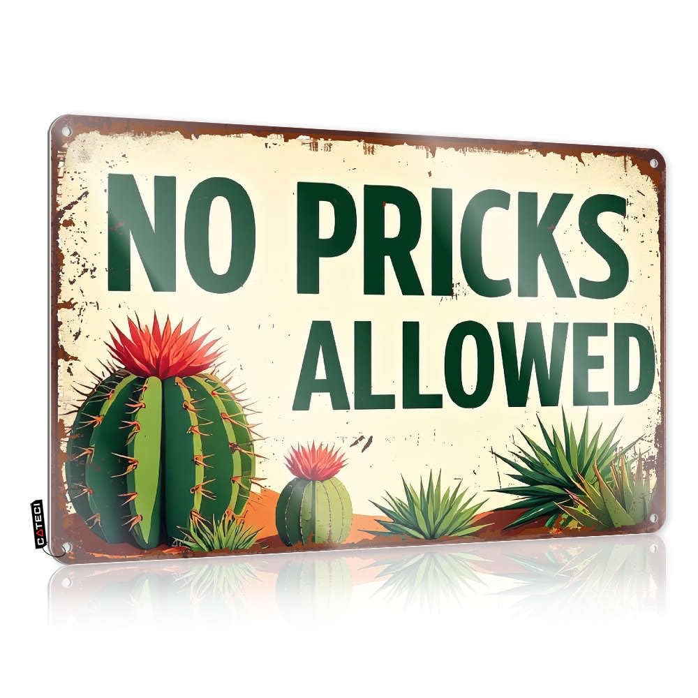 Man Cave Signs For Men No Pricks Allowed Sign Tin Sign Funny Room Decor Cave Man Bar(20X30CM)