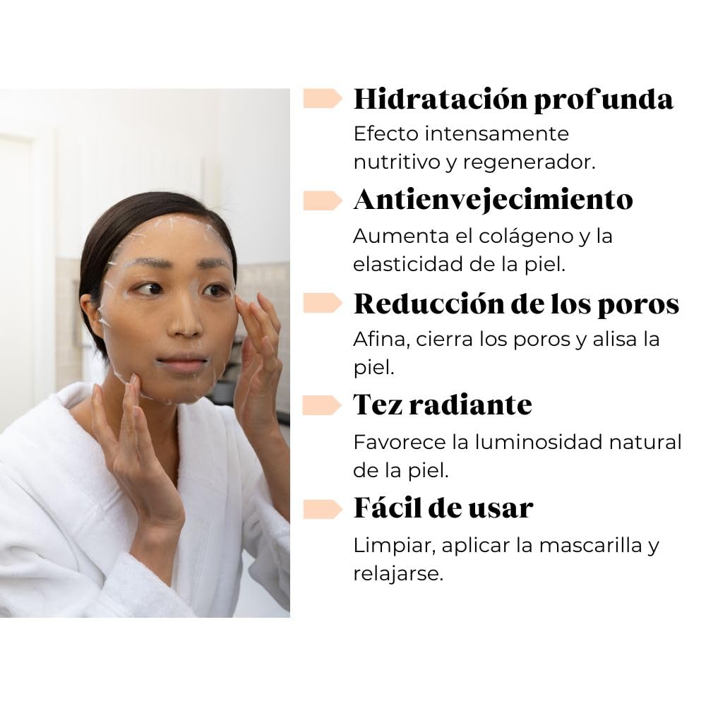 Dermaroller máscara facial de ácido hialurónico contra la piel seca - Skincare (Premium) Hidrata, reduce las arrugas, apoya la formación de colágeno - 1 x 10 piezas) (paquete de 10)