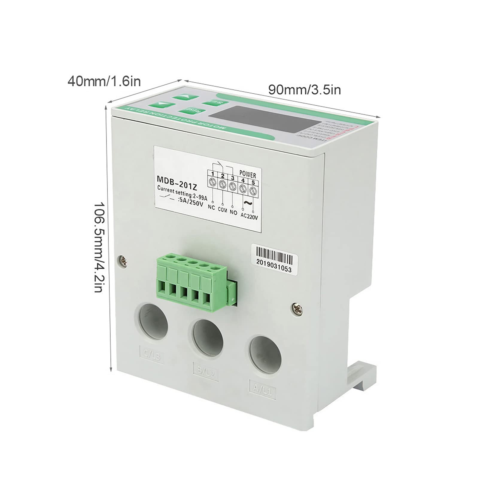 Protezione per Motore Elettrico Digitale 220/380 V CA, Protezione per Perdita di Fase da Sovraccarico 2-99 A con Display, Dimensioni Compatte per Pompe, Gru, Ascensori (AC220V)