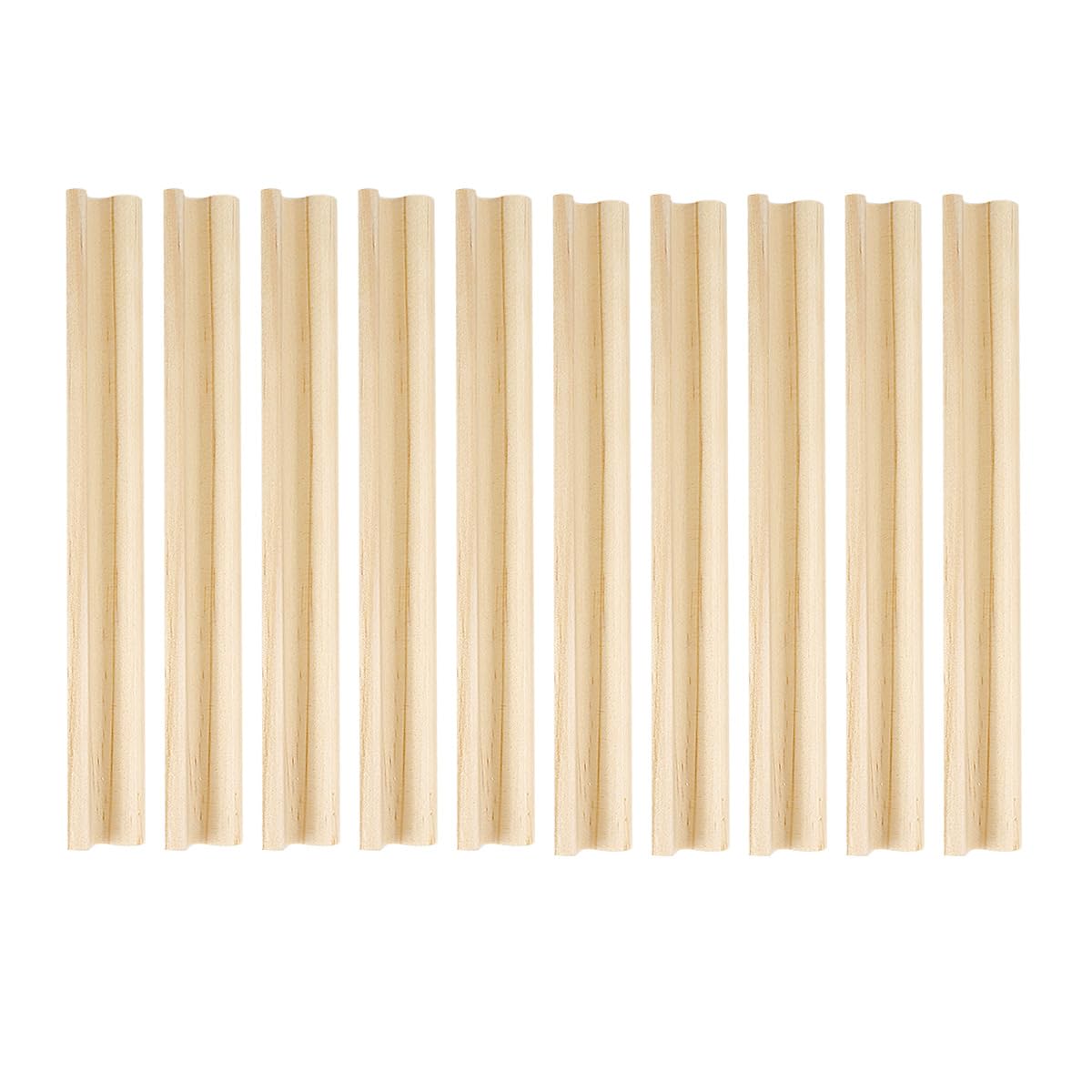 LNQ LUNIQI Domino Game Holder, 10pcs Domino Tray Wood, Wooden Domino Stand, Domino Racks, Domino Holder for Domino Tiles Mexican Train Mahjong Game (Light Wood Color)