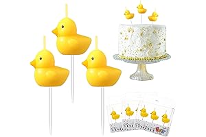 9 Pieces Yellow Duck Cake Candles, Party Supplies