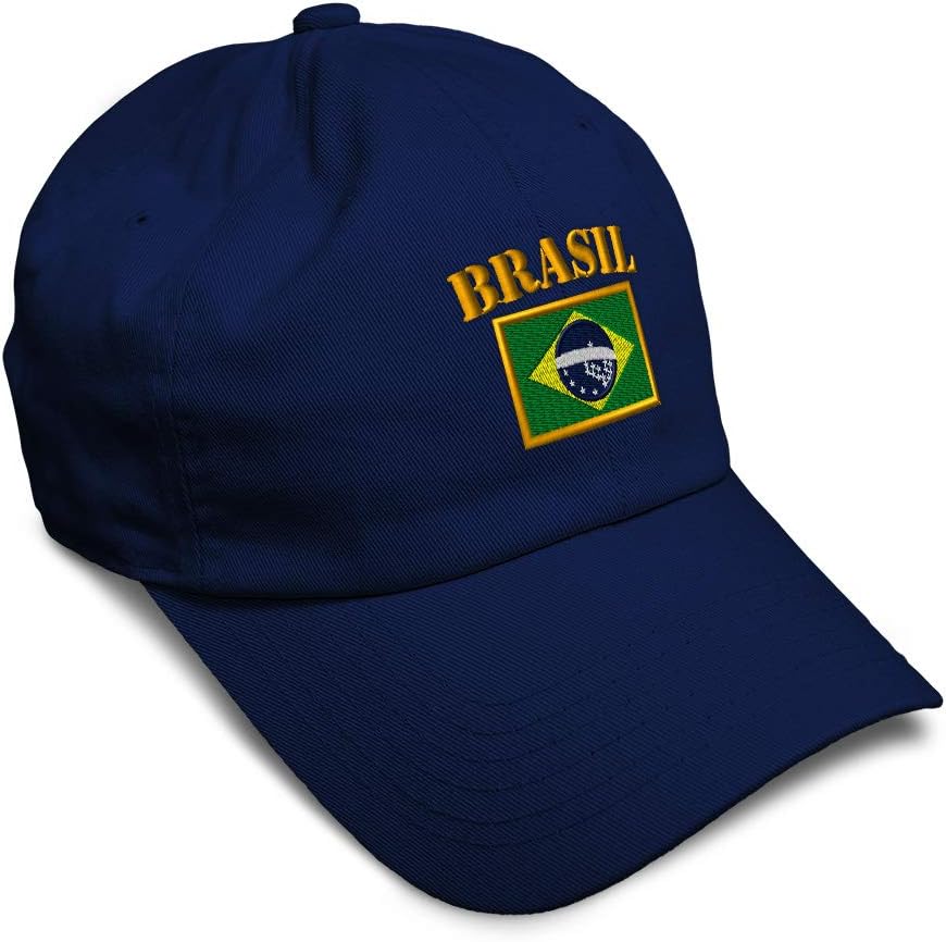 Soft Baseball Cap Brazil Style B Flag Flags World Cup Soccer Cotton Embroidered Dad Hats for Men & Women