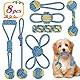 ETACCU Hundespielzeug Seil Set, 8 Stück für Kleine Hunde, Intelligenz Spielzeug, 100% Baumwolle Unzerstörbar Seil, Welpen Spielzeug (Blau)