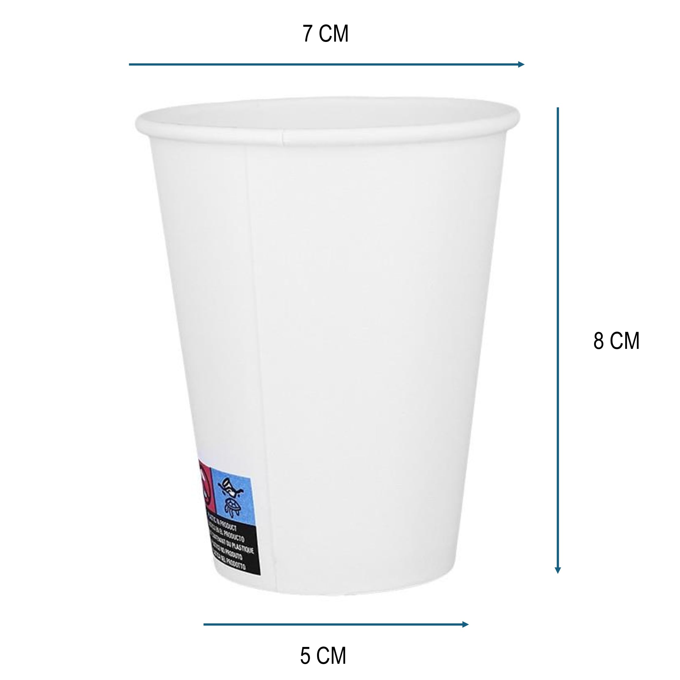 Bornova - Vasos de papel biodegradables ecológicos desechables para agua caliente fría (1000) (1000 unidades, 1000 unidades)