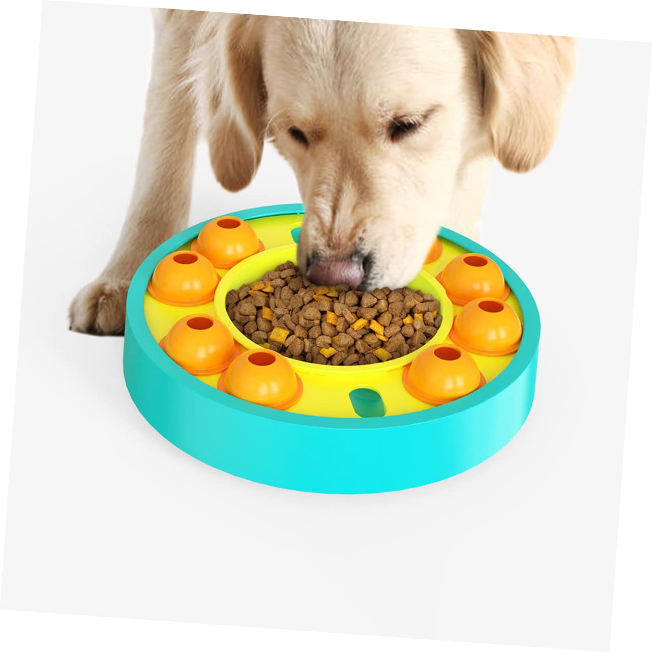 Abaodam Gamelle Lente pour Chien en Plastique, Jouet Distributeur de Croquettes pour Chiot, Améliore L'intelligence et Facilite la Digestion, pour L'alimentation Interactive