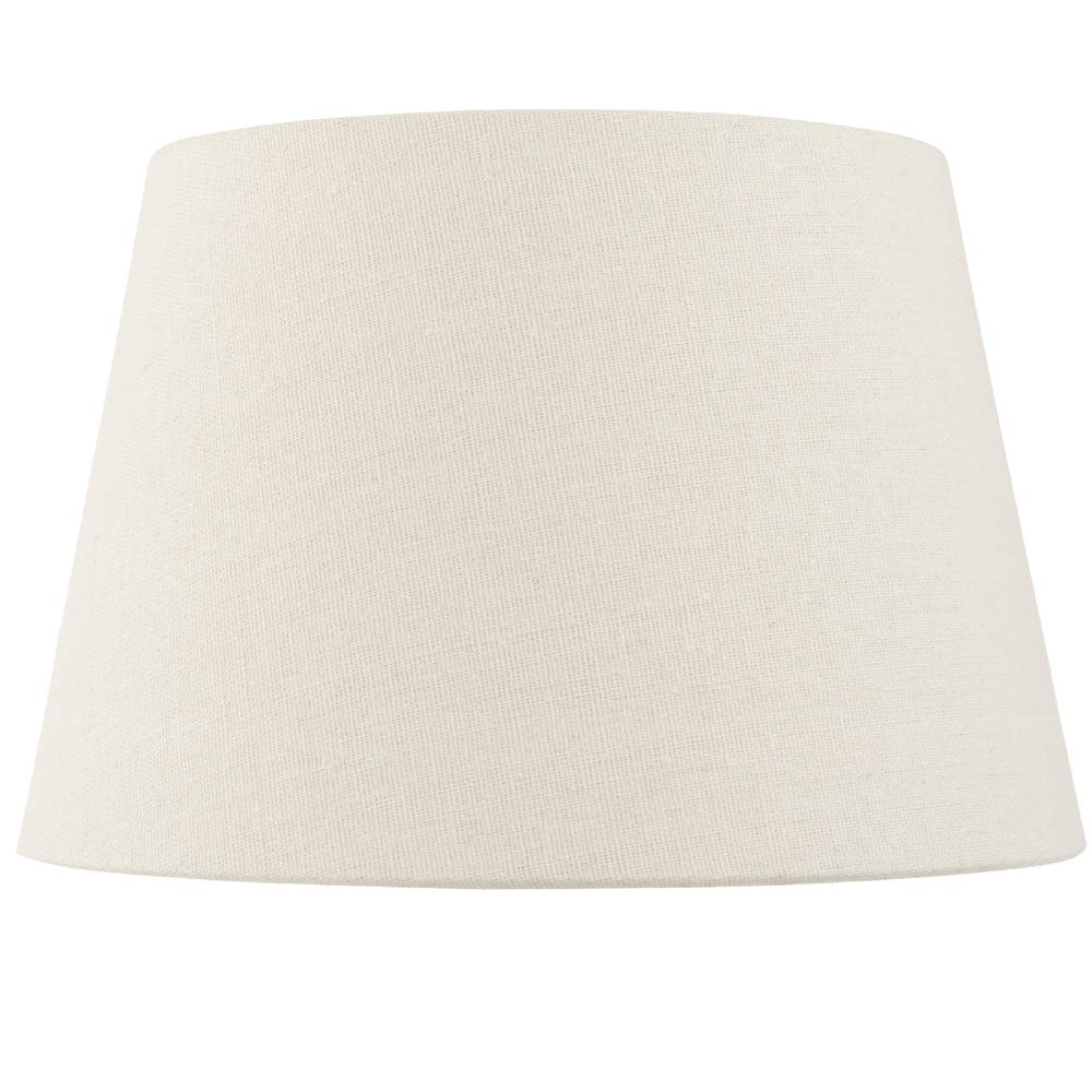 Loops Ivory 8” (Inch) Round Tapered Drum Lamp Shade – /Cream Linen Fabric Cover – Modern & Elegant Clean Boutique Design - Table/Floor Lamp Lights Bases Bulb Cover