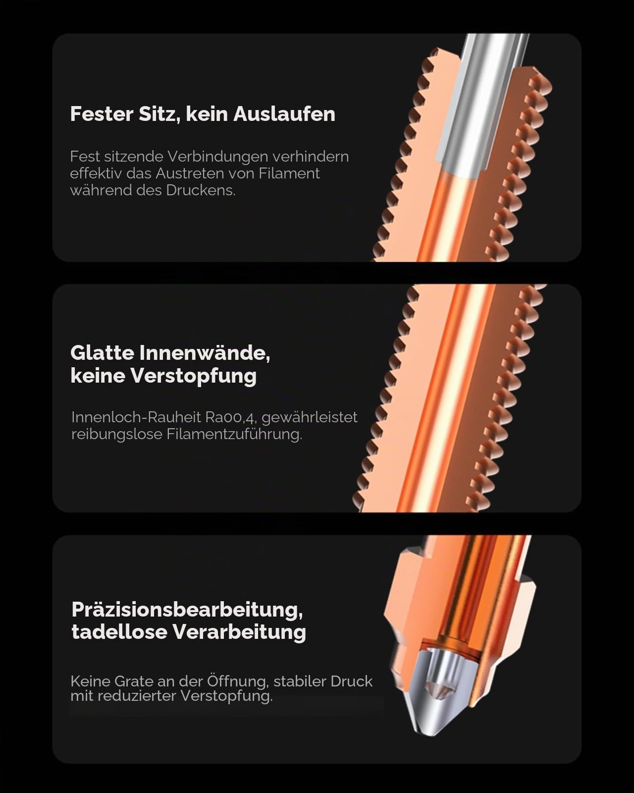 Offizielle Creality K1C Düsen 0.4mm, 0.6mm, 0.8mm 4PCS, Einhorn Quick-Swap 3D Drucker Düse Kit, Ender 3 V3 Düsen Kupferlegierung und gehärtete Stahldüse für Creality K1C, Ender 3 V3 3D Drucker