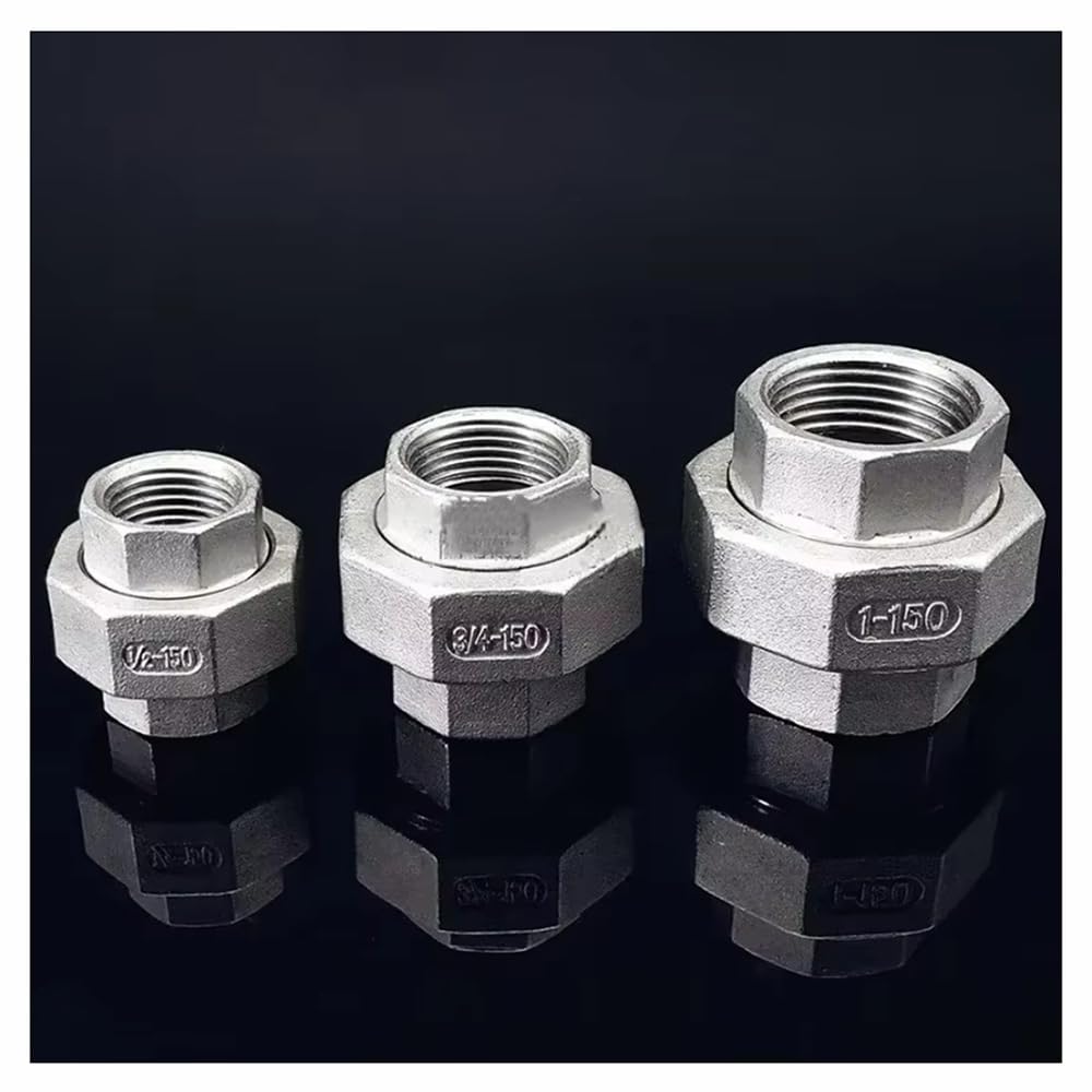 Junta de tubería de acero inoxidable 304, accesorios de hardware fundido de 1/4 a 1-1/2 pulgadas con roscas internas y externas, conectores de fontanería duraderos para varias aplicaciones