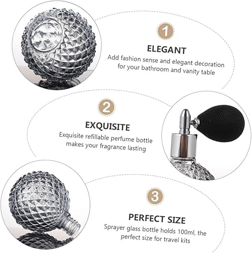 Miniatura 9 de Didiseaon Botella de perfume con bolsa de aire, botellas de spray de vidrio para aceites esenciales, contenedor de perfume transparente, botellas de
