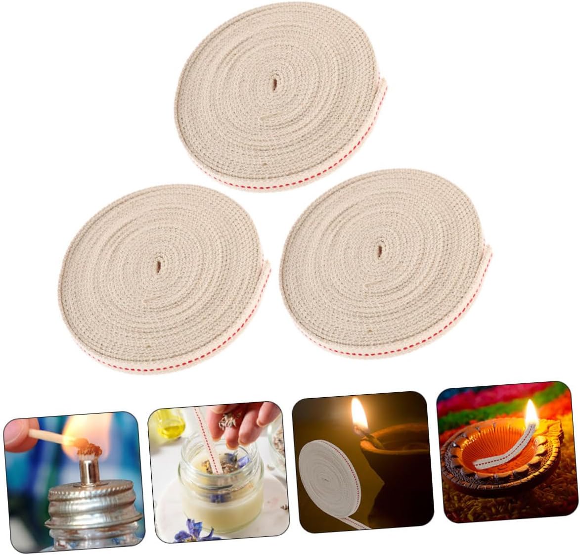 ULTECHNOVO Wicks for Oil Lamp 3 Rolls Cotton Kerosene Wick Halloween