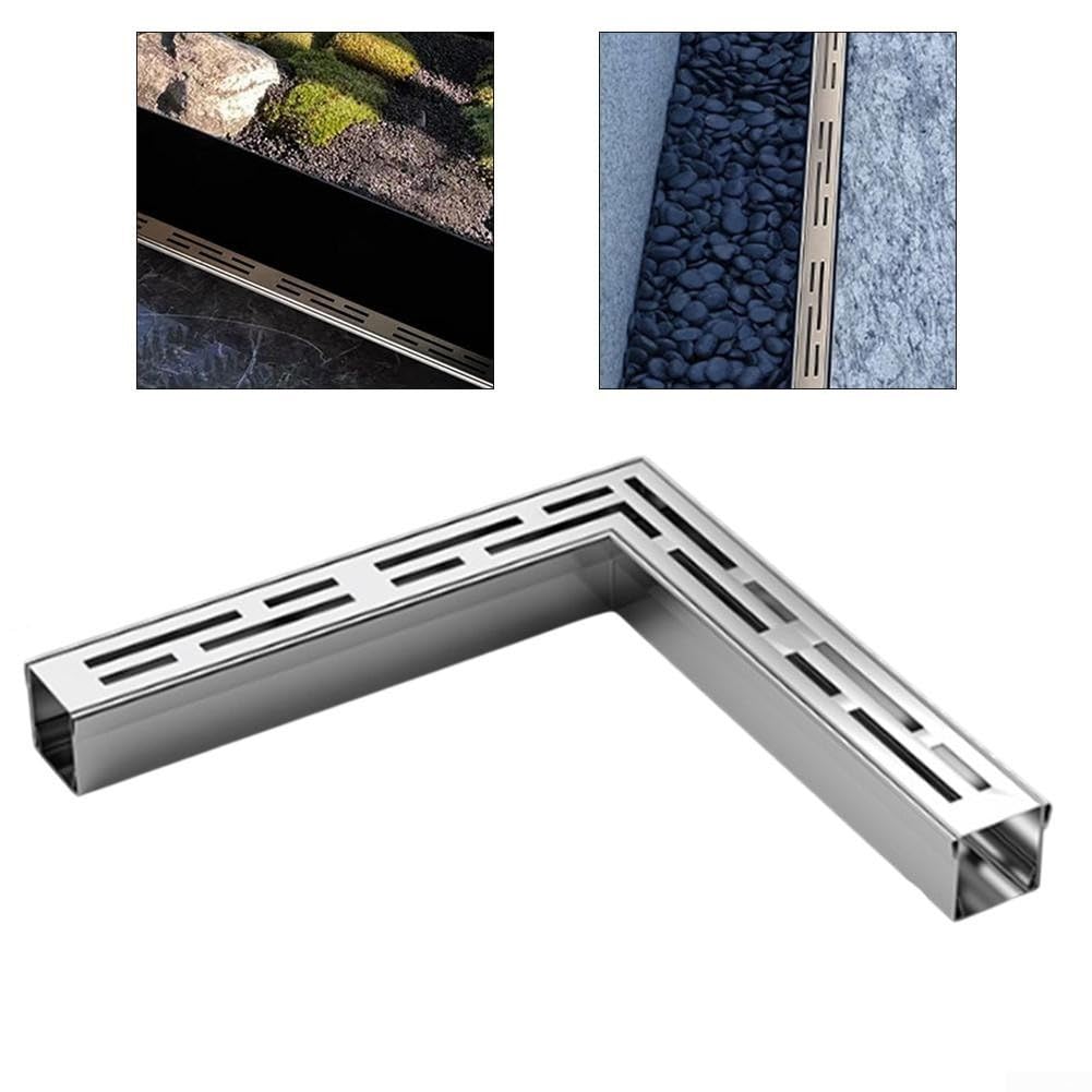 Canal de drenaje de acero inoxidable: canal de drenaje delgado para espacios reducidos, solución de drenaje perfecta para cocinas, baños y uso al aire libre.