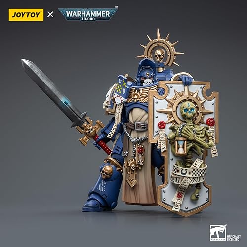 Miniatura 5 de HiPlay JoyToy Warhammer 40K Ultramarines Primaris Capitán con escudo de reliquia y espada de poder a escala 118 Figura de acción coleccionable