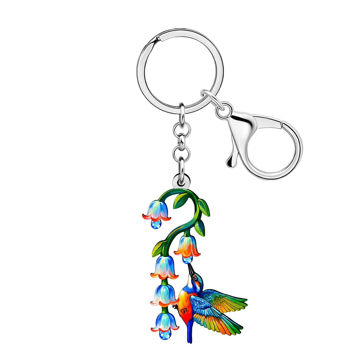 WEVENI Acryl Blumen Kolibri Schlüsselanhänger Vögel Charms Kolibri Geschenke für Damen Mädchen Handtasche Rucksack Zubehör Autoschlüssel
