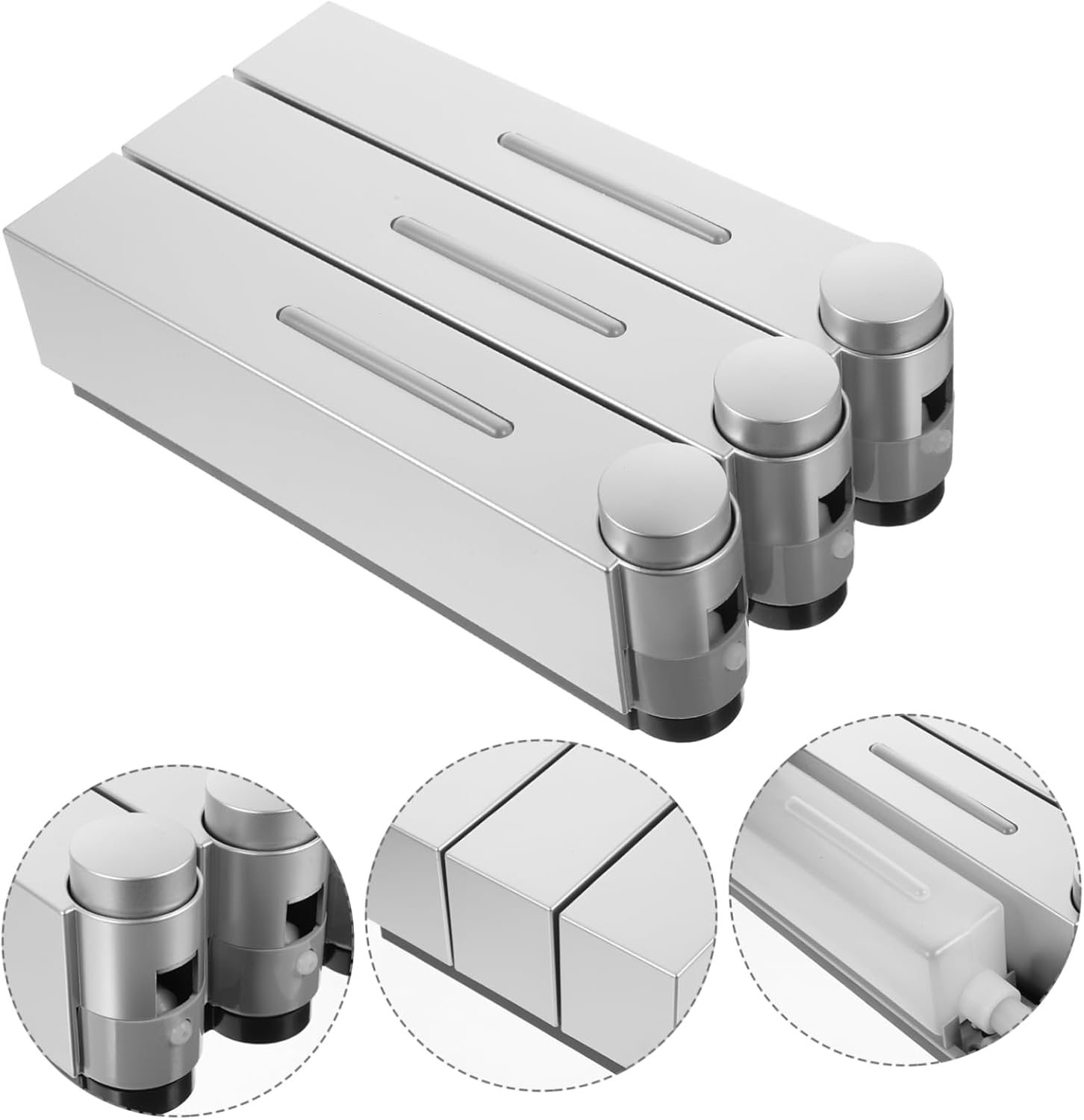 Ciieeo Shower Soap Dispenser Wall Mounted Chamber Shampoo Holder for Body Wash Conditioner Soap Space Saving Bathroom Organizer with Easy Press Buttons