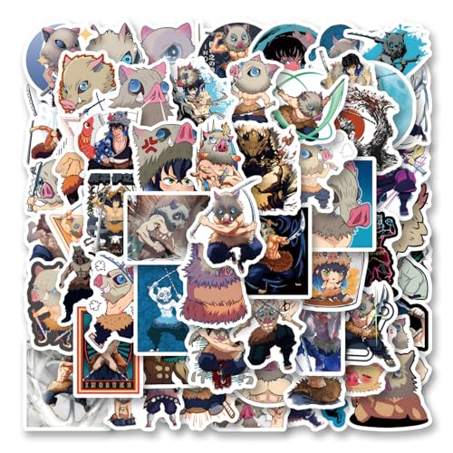 63pcs Hashibira Inosuke Japanese Anime Romantic Aesthetics Retro Funny Stickers Pop Kawaii Pack | Vsco Funny Cool Deacls Graffiti Stickers Vinyl for Water Bottle Skateboard Luggage Laptop