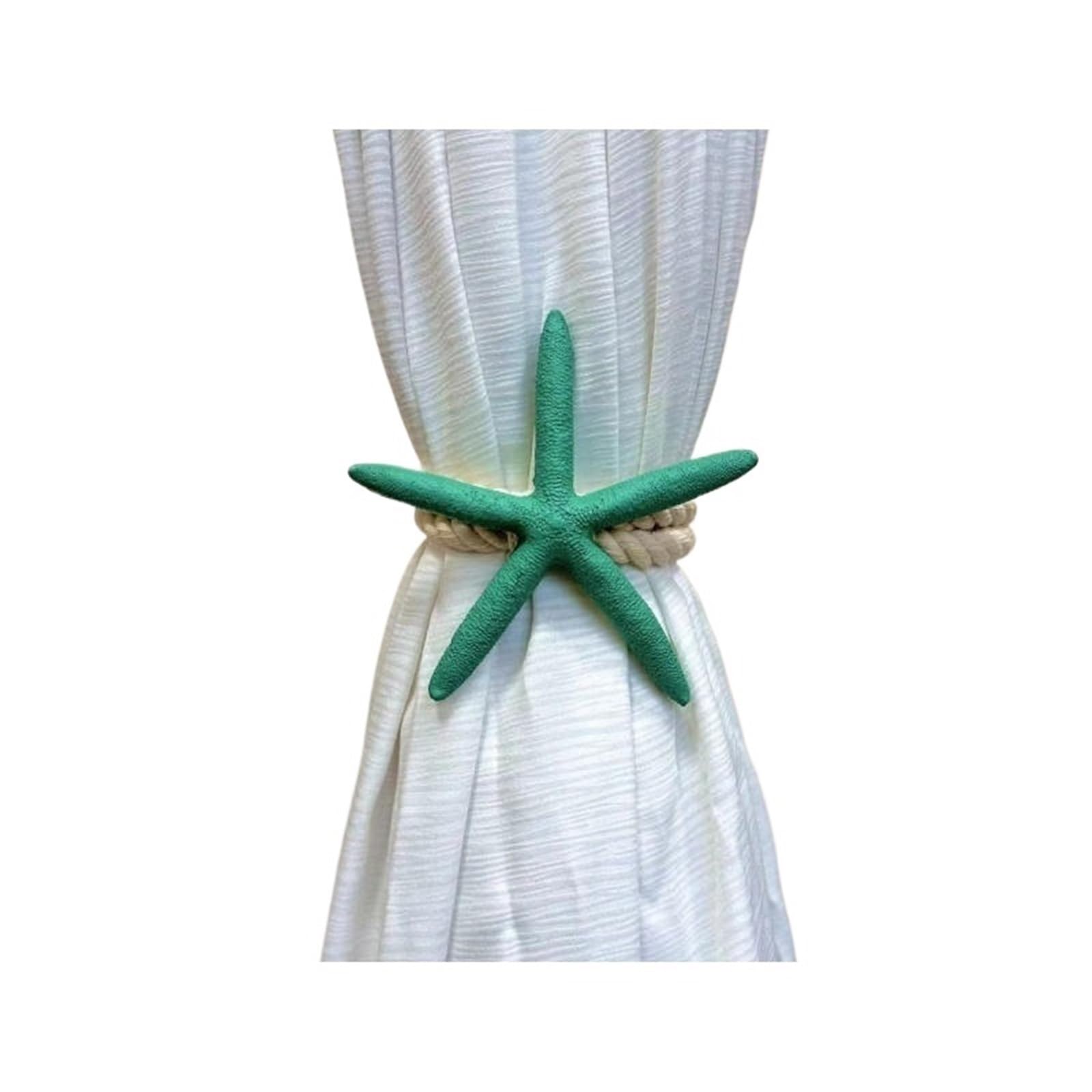 Simple Stable Starfish Curtain Tie Rope Fixing Buckle Bedroom(1pc green)