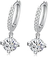 Vista 1 de Aretes de gancho de cristal vidriante de plata y oro de 18 quilates