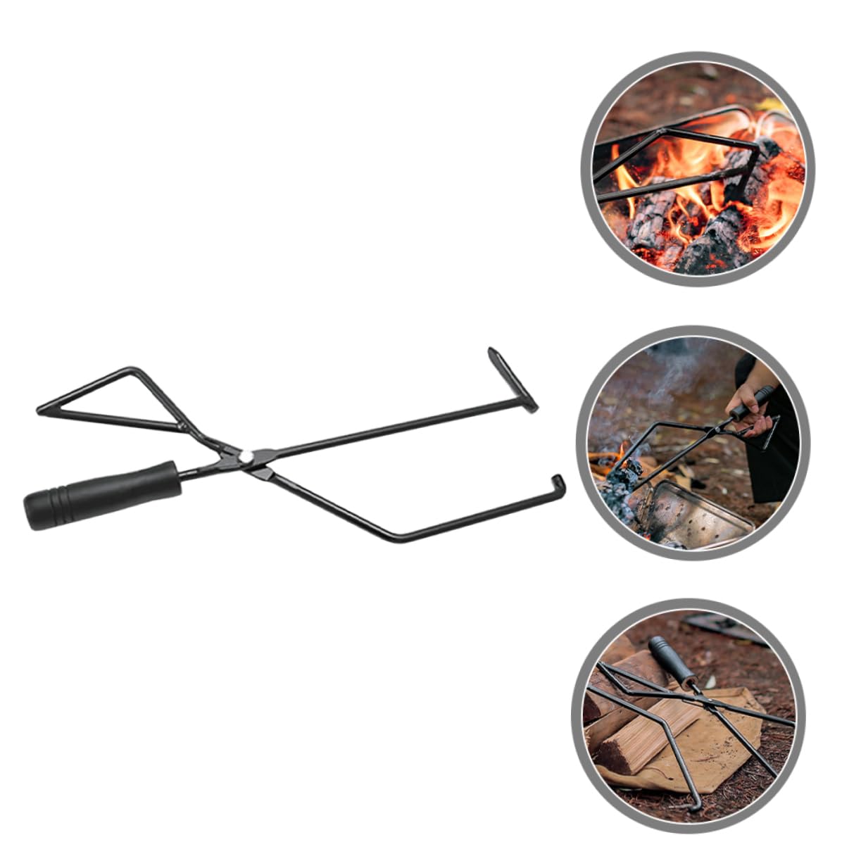Happyyami Pinze Per Barbecue Inossidabile Con Manico Clip Per Carboni e Legna Utensile Multiuso Per Grigliate e Campeggio Pratico Strumento Per Cucina All Aperto