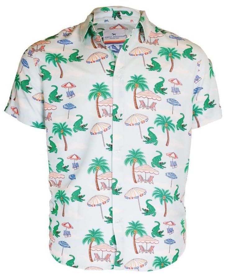 Amazon.com: Simply Southern Men's Hawaiian Shirt, Alligator and