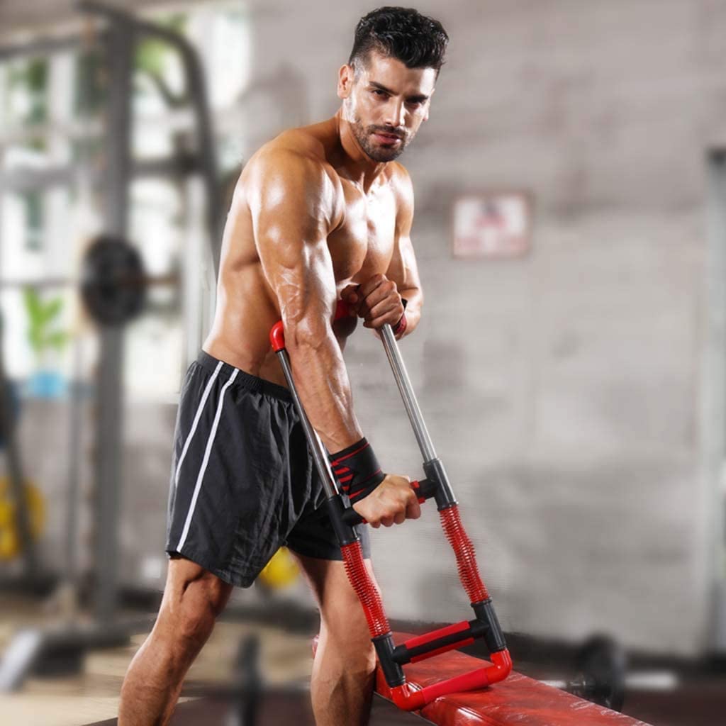 Power Twister Sprzęt fitness – urządzenie do nacisku ramion do treningu piersiowego i brzucha, czerwony uchwyt do treningu siłowego i budowy mięśni