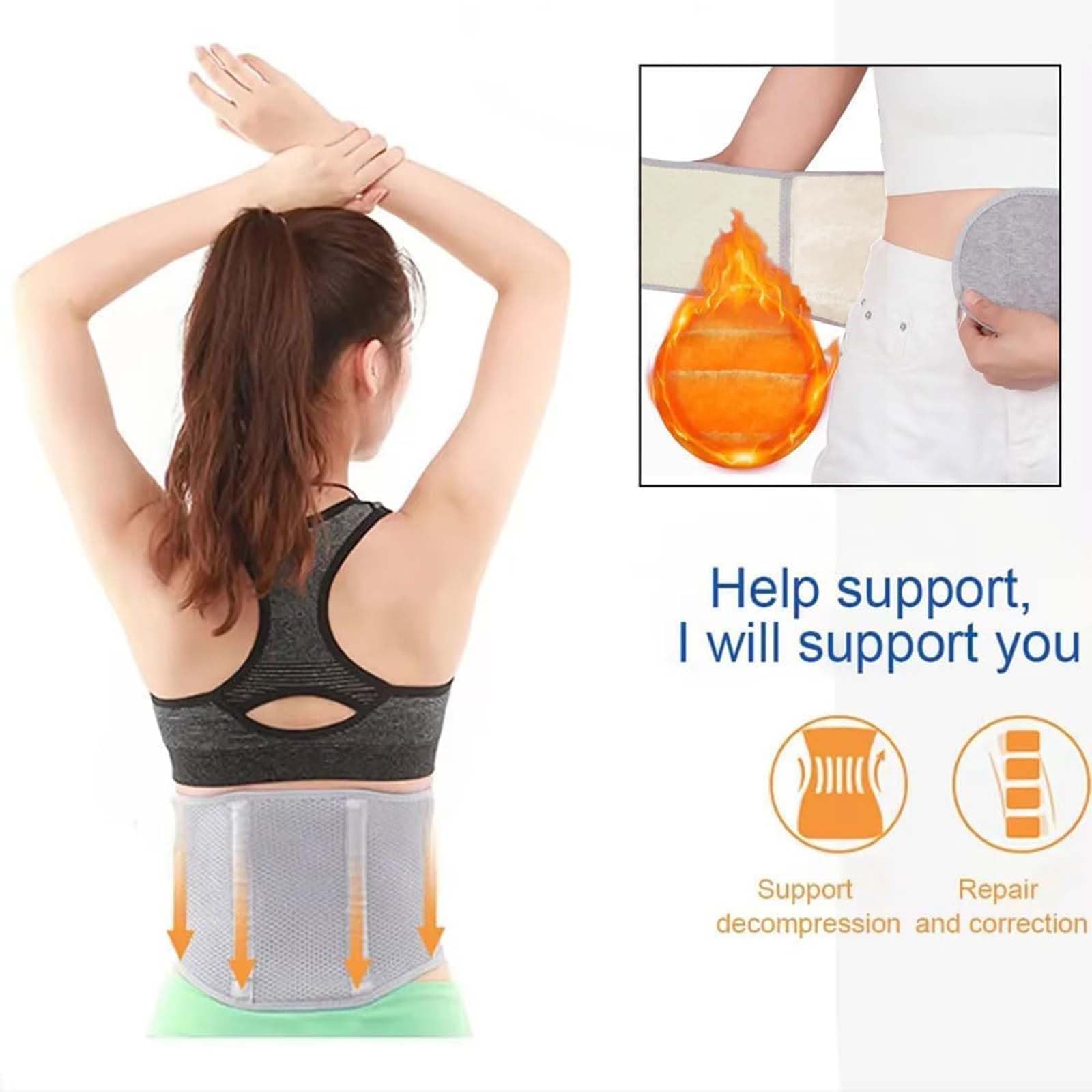 Winter Warmer Rückengurt,Calentador de espalda,Cinturón Lumbar de Peluche,Cinturón de soporte lumbar para mujer,cinturón de apoyo lumbar,cintura de apoyo caliente,Unisex Wärmegürtel (L) Weiß