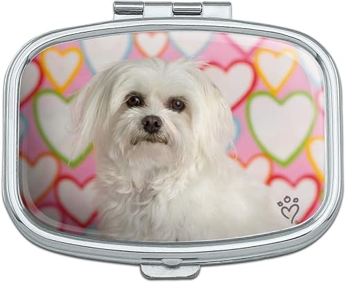 Píldora rectangular con corazones de perro maltés