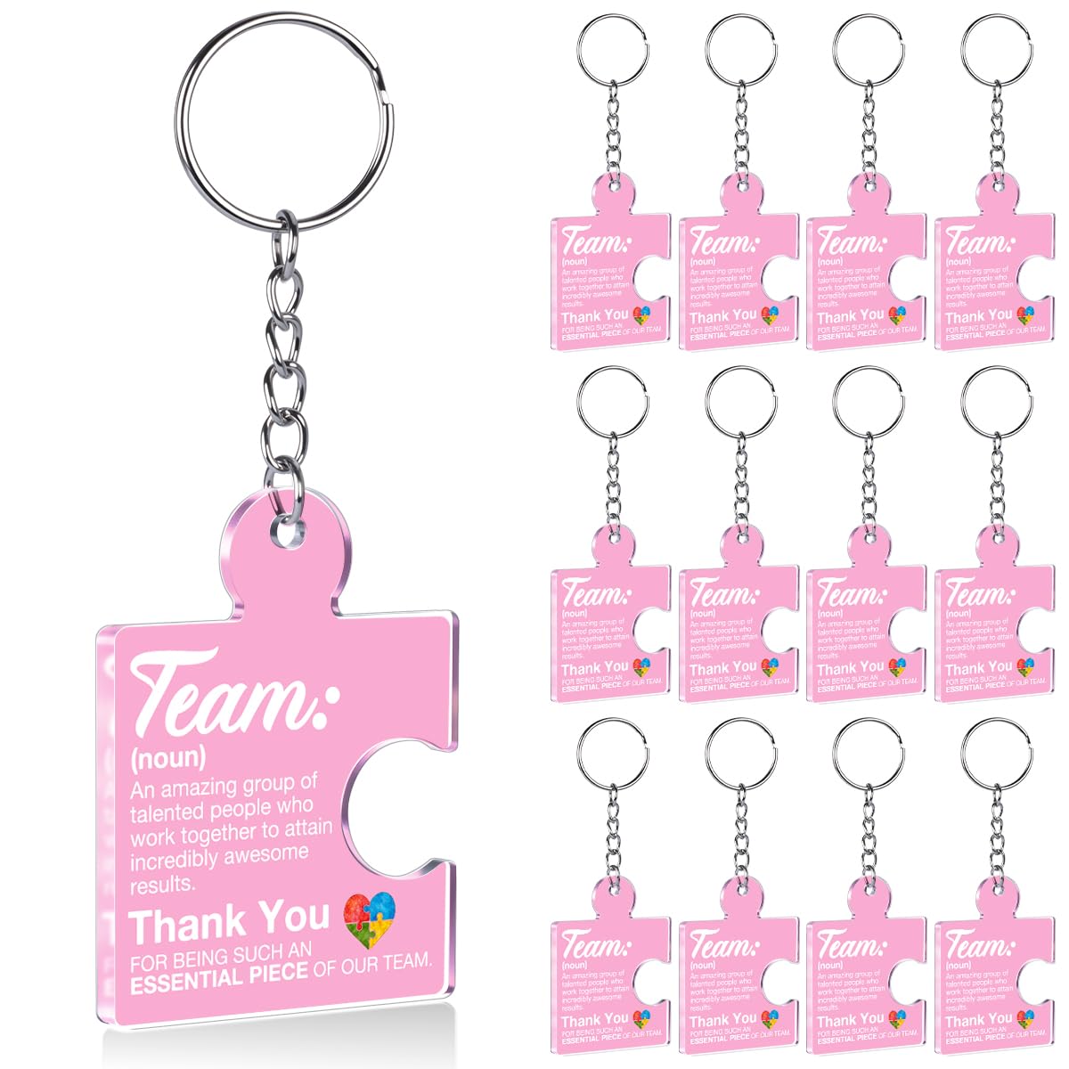 Team Appreciation Gifts Bulk Thank You Keychains for Coworkers