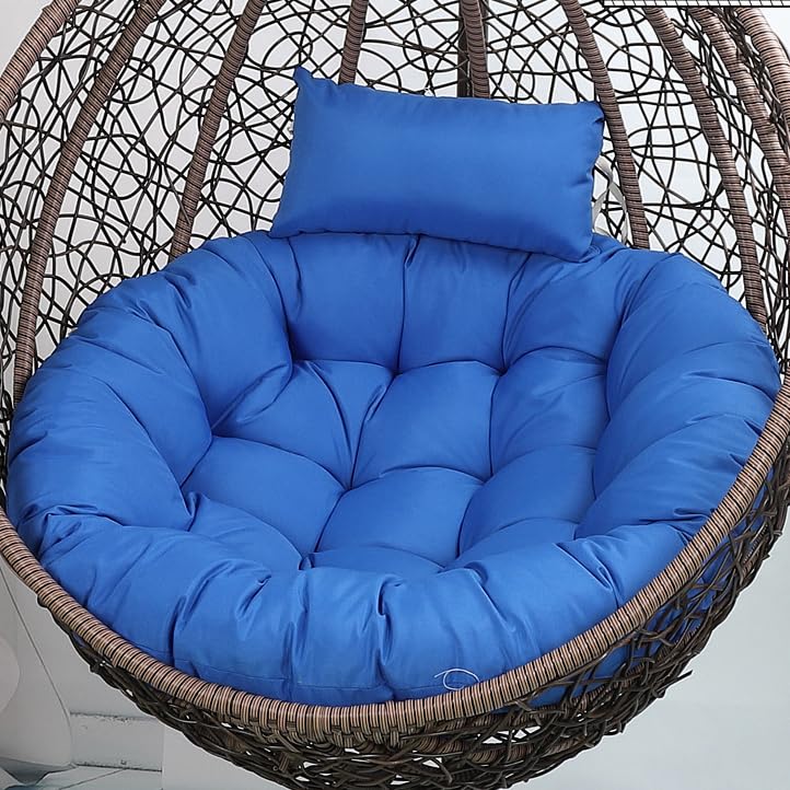 GYCS Seat Cushion for Hanging Chair, Comfortable Swing Chairs Cushions, Soft Patio Hanging Chair Cushion Pad for Outdoor Indoor Egg Hanging Basket Chair Egg Chair Cushion,royal blue,110CM