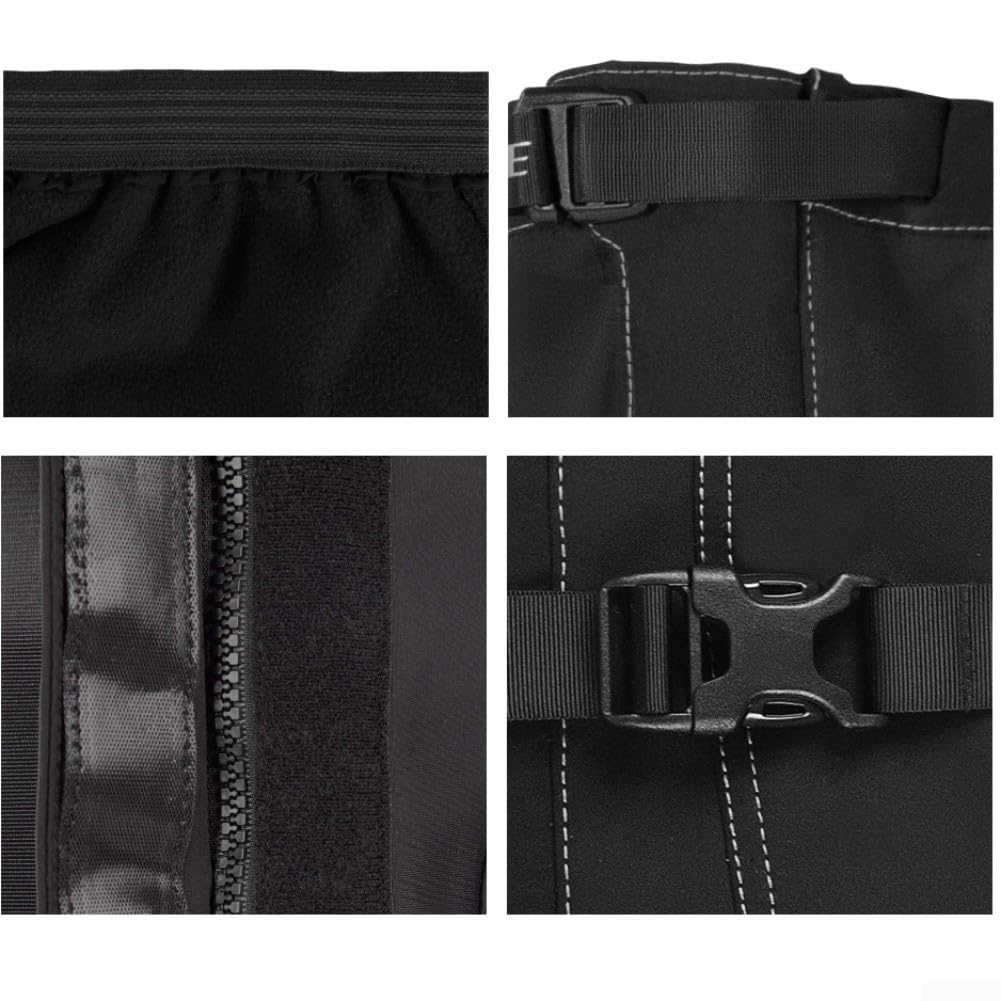 Ghette da trekking impermeabili resistenti leggings da neve in caldo pile interno per sci passeggiate all'aperto nero 56 cm