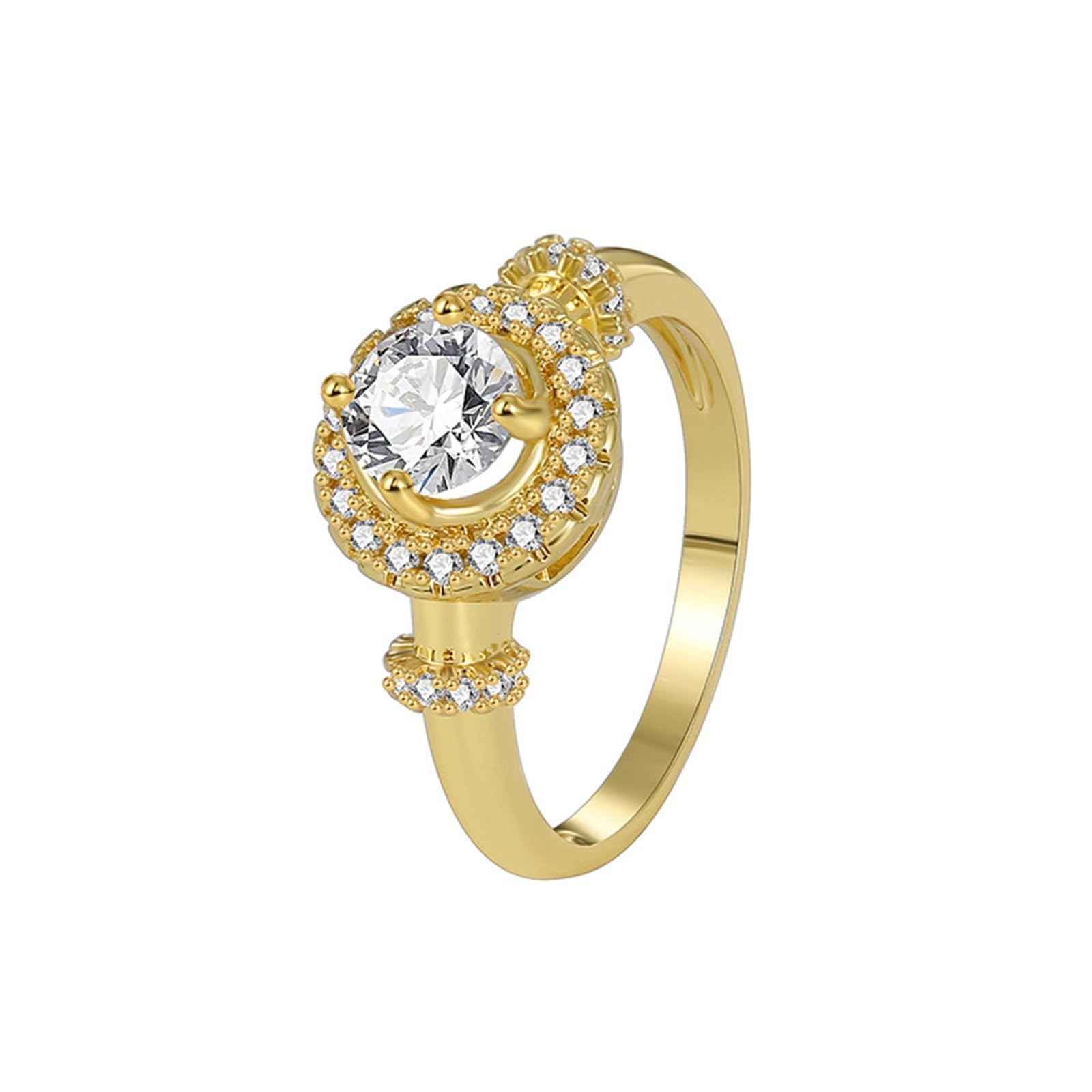 Anillo de oro de oro auténtico de 9 K/14 K/18 K, anillo de boda con 0,5 ct moissanite para mujer