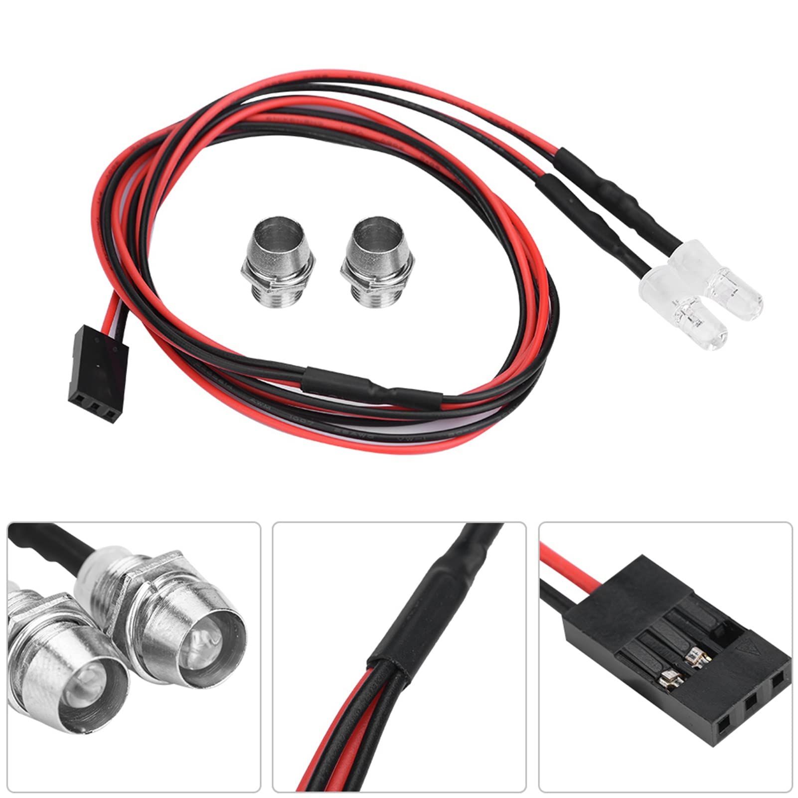 Zestawy RC LED Light, 2szt 5mm Reflektory Akcesoria RC Światła LED dla 1/10 Model Drift Car Vehicle (9# White Light)