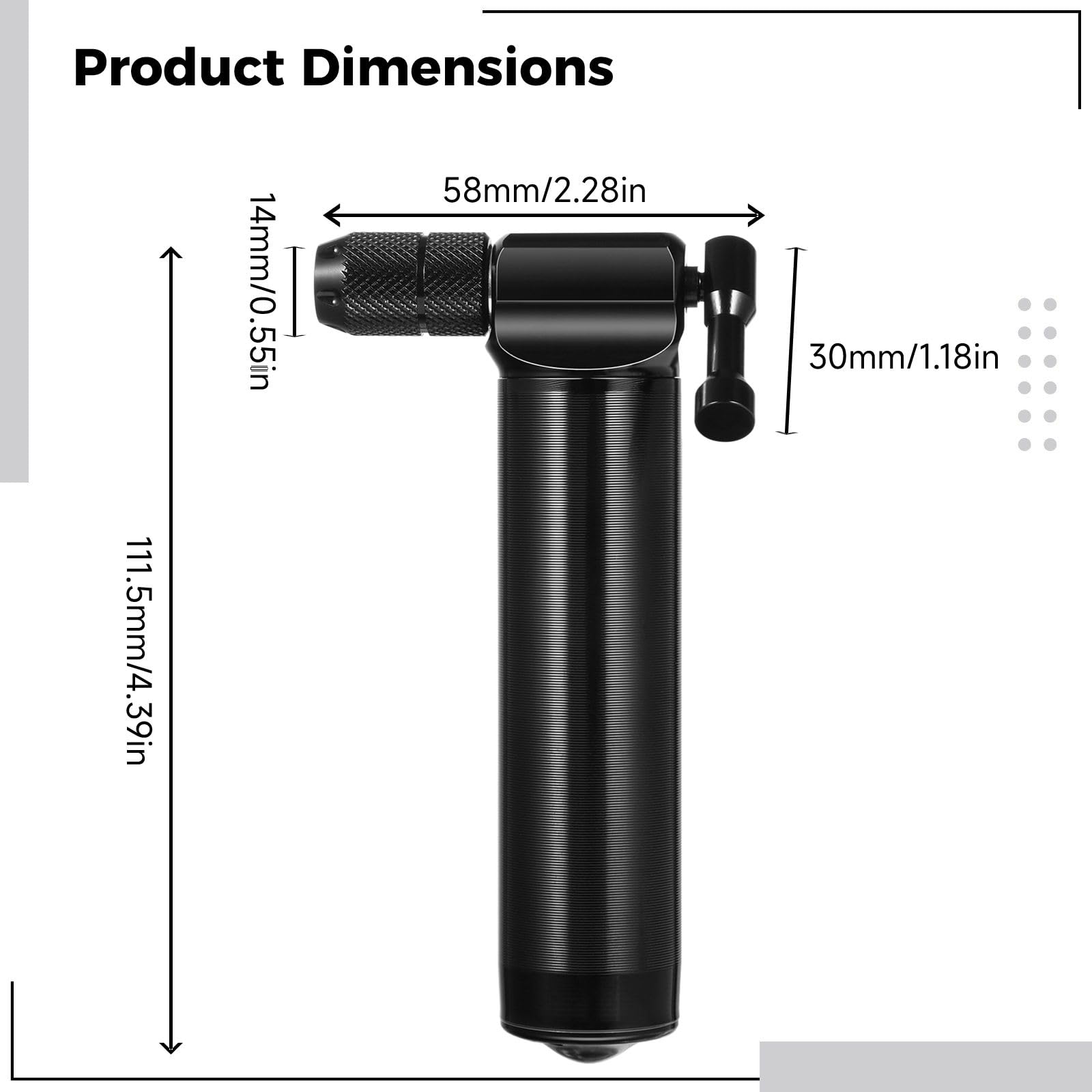 CO2 Fahrradreifen-Inflator, Mini-CO2-Fahrradpumpe für Schrader-Ventile, kompakt und leicht, füllt in Sekunden, passend für 12 g, 16 g, 20 g, 25 g CO2-Kartuschen, ohne Kartuschen