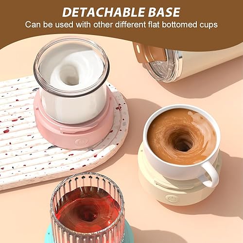 Miniatura 4 de Taza de café con agitación magnética automática, 2025 nueva taza de autoagitación para leche, mezcla automática de acero inoxidable con tapa para