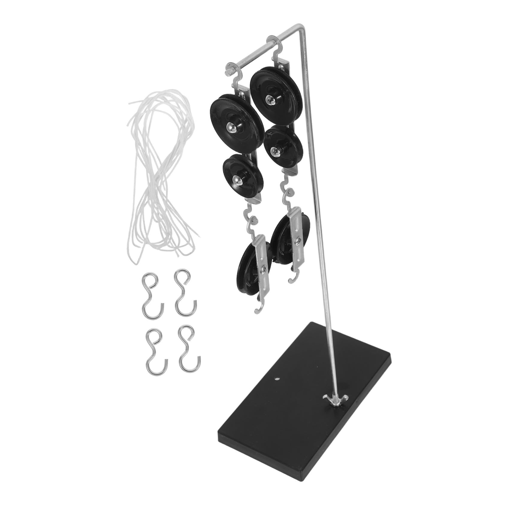 PRETYZOOM 5 Juegos Kit de Poleas para Experimentos Escolares con Base Galvanizada Estable Sistema de Poleas Sencillo y Doble para Enseñanza de Física y Análisis de Fuerzas Aulas