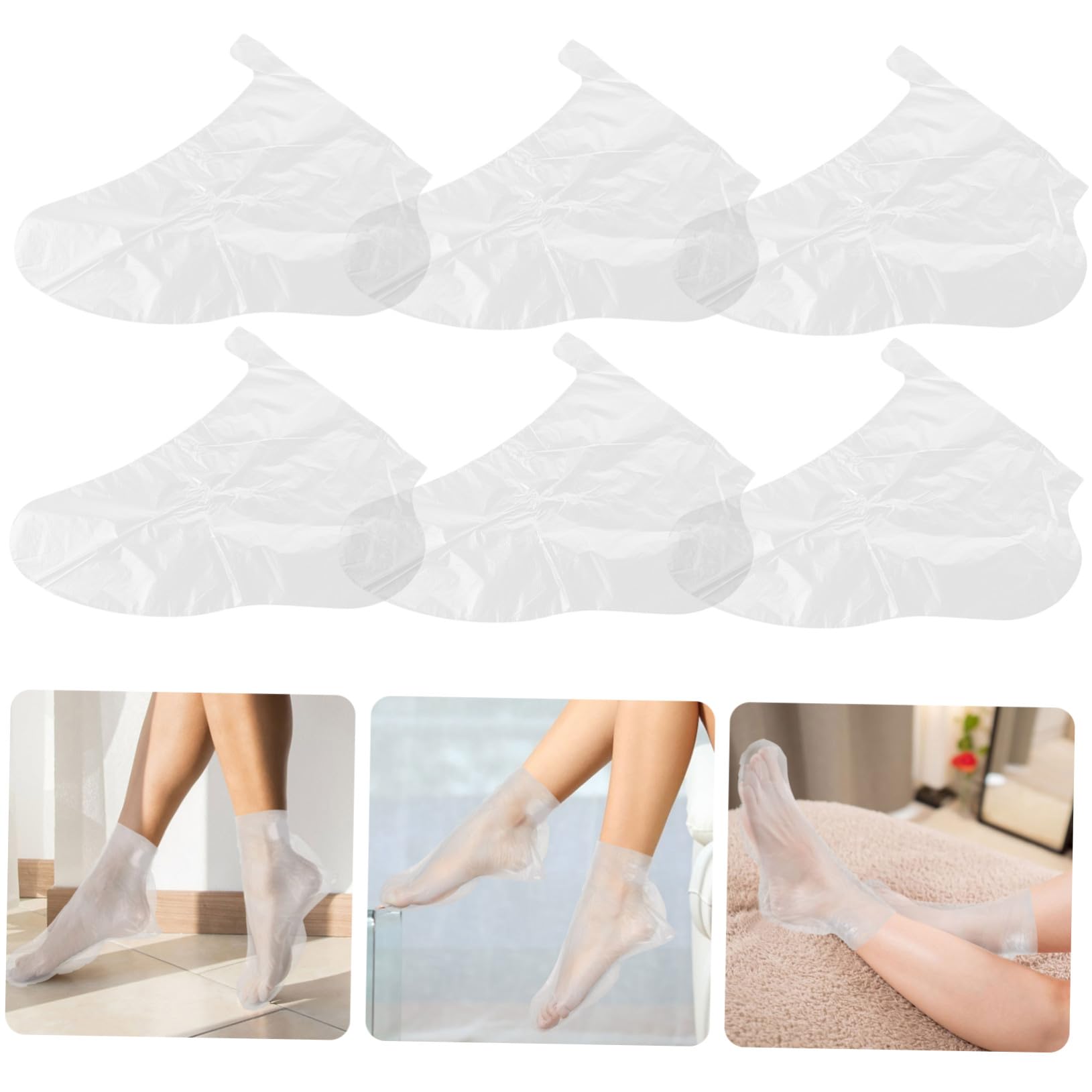 Lot de 1000 Couvre-pieds en Plastique Transparent Jetables pour Bain de Pieds, Résistants aux Odeurs, Longs Tubes en Polyéthylène pour Hydratation et Soin des Pieds