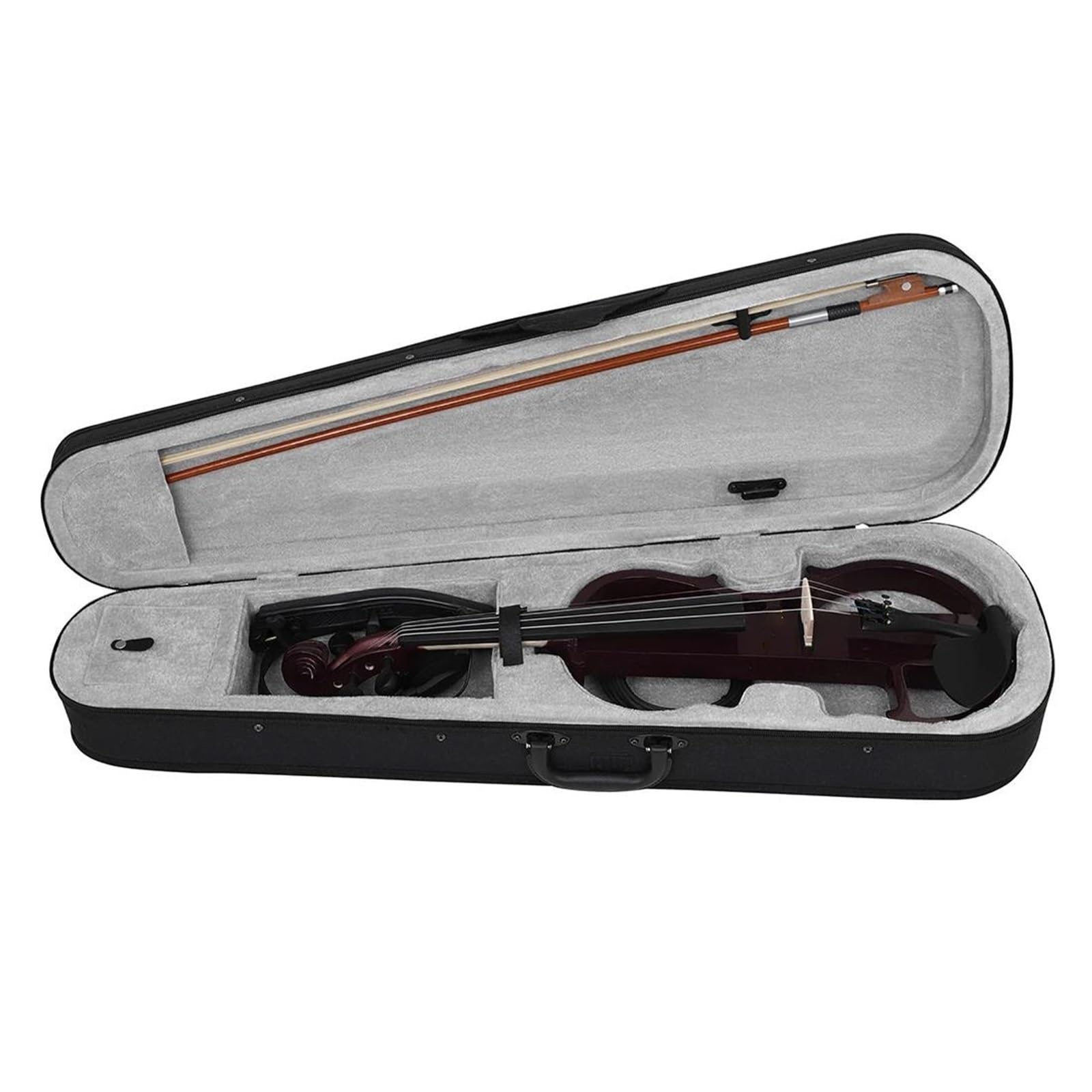Kit Di Violino Professionale Violino Elettrico 4/4 Corpo Silenzioso Violino Elettrico Con Custodia Per Arco Cavo Di Collegamento Per Cuffie Parti E Accessori Per Violino(Black)