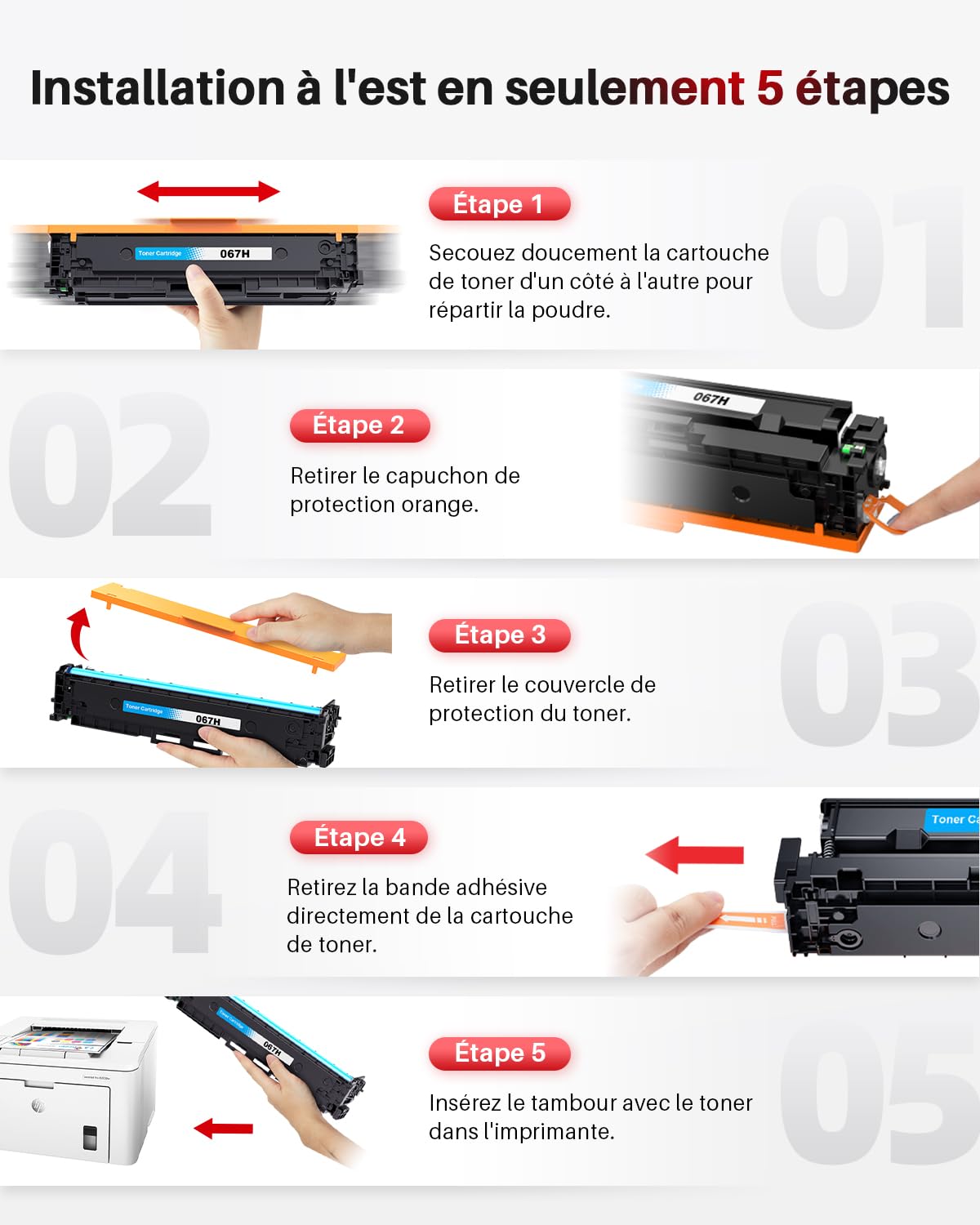 Cartuccia Toner 067H Compatibile Per Canon 067 LBP633Cdw LBP632Cdw - Foto 5