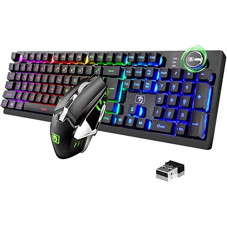 Amazon Co Jp Urworthltdキーボードセット ゲーミングキーボードセット ワイヤレス接続 充電式 マウス Ledバックライト 静音 メンブレン式 人間工学 Pc コンピューターゲーマーに対応 プログラム可能 コントロールノブ 仕事用 ゲーム用 日本語取り扱い書 ブラック